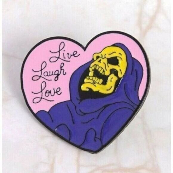 3/20 Skeletor Live Laugh Love Enamel Pin - Picture 1 of 1